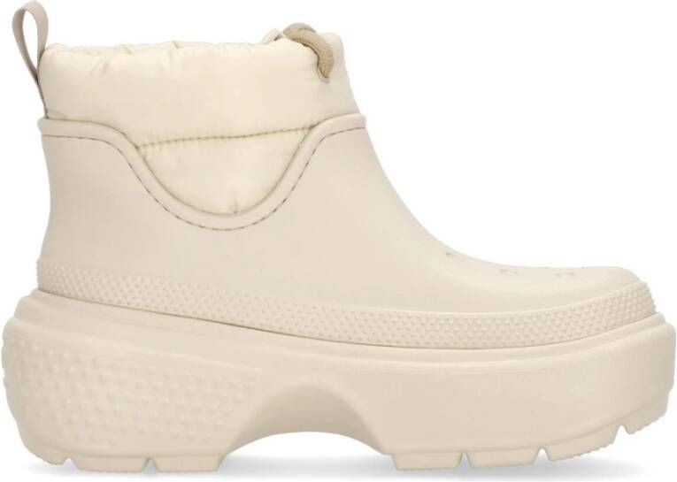 Crocs Stomp Puff Boot Stucco White Dames