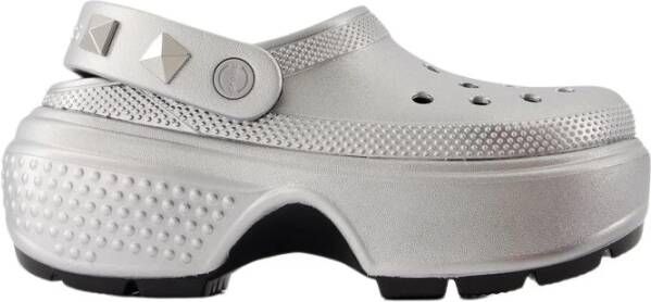 Crocs Zilver Synthetische Stomp Sandalen Gray Dames