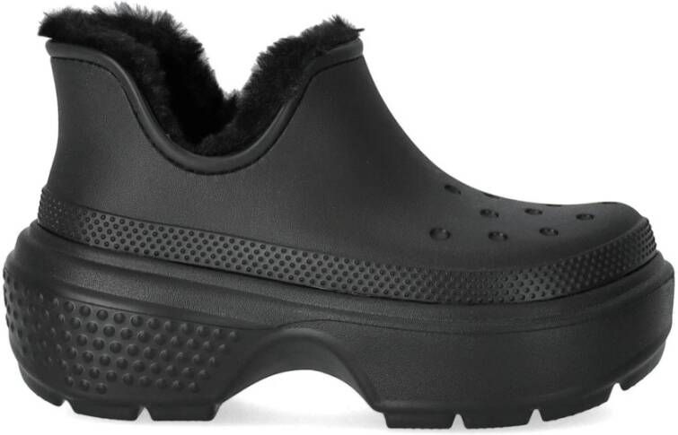 Crocs Zwarte Bootie met Warme Voering Black Dames