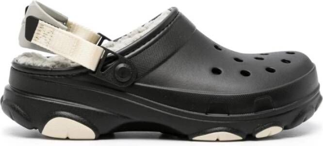 Crocs Zwarte Faux-Fur Klompen voor Alle Terreinen Black Heren