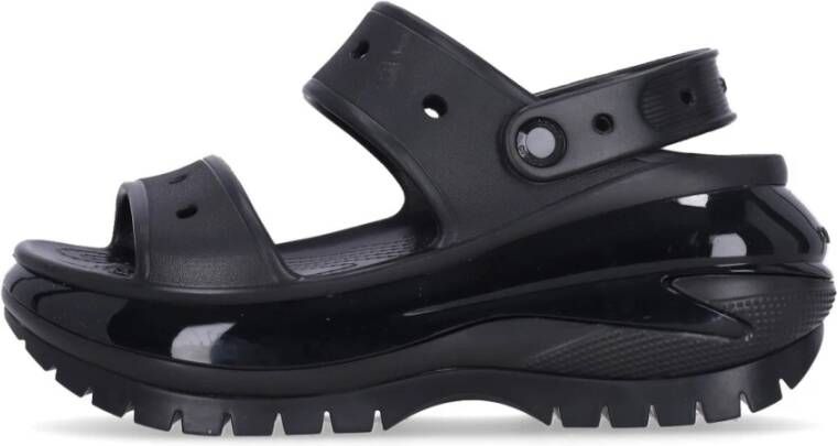 Crocs Zwarte Mega Crush Sandaal met 61mm Hak Black Dames