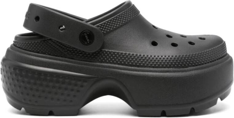 Crocs Zwarte Slip-On Sandalen met Verstelbare Band Black Dames