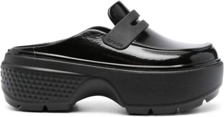 Crocs Zwarte Stomp High Shine Moccasin Klompen Black Dames