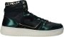 Cruyff Campo High Lux Hoge sneakers Leren Sneaker Dames Zwart - Thumbnail 3