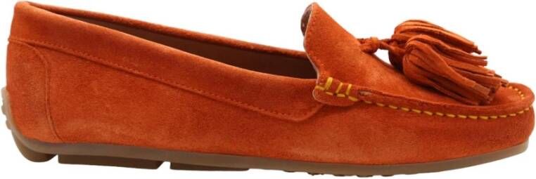 Ctwlk. Stijlvolle Alencon Loafers voor Vrouwen Orange Dames