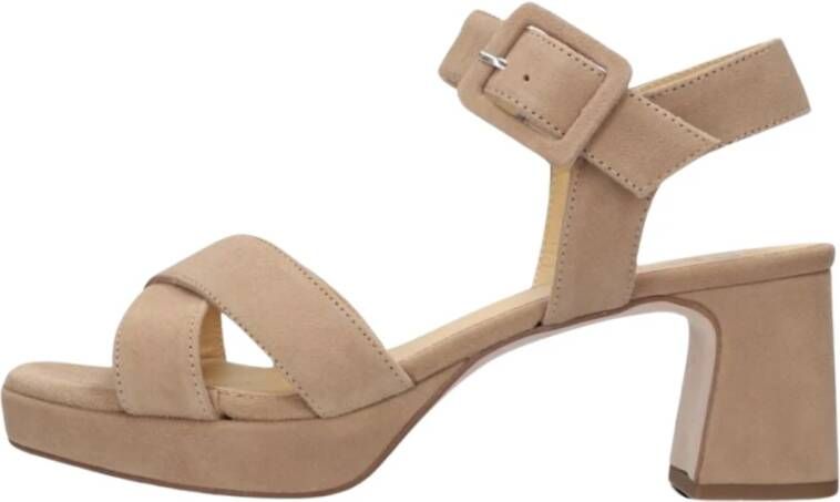 Ctwlk. Stijlvolle Camel Suède Sandalen Brown Dames