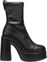 Cult Zwarte leren platform enkellaarzen Black Dames - Thumbnail 5