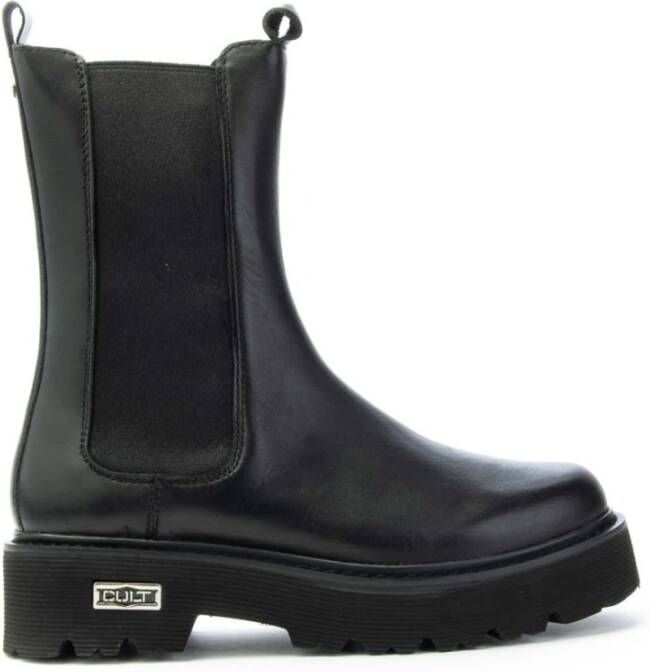 Cult Zwarte platte schoenen met D Beatle Alto Fondo Slash Black Dames