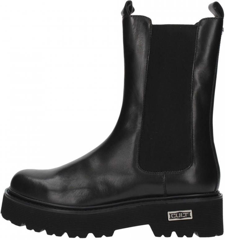 Cult Zwarte platte schoenen met D Beatle Alto Fondo Slash Black Dames