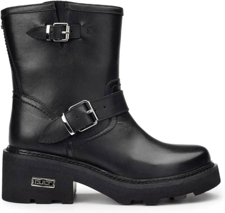 Cult Grace Mid Boot met Dubbele Gesp Black Dames