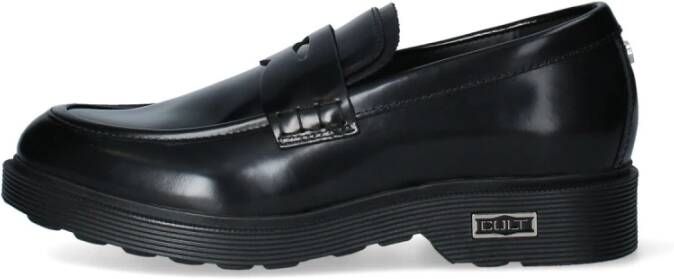 Cult Heren Loafer Leren Rubberen Zool Black Heren