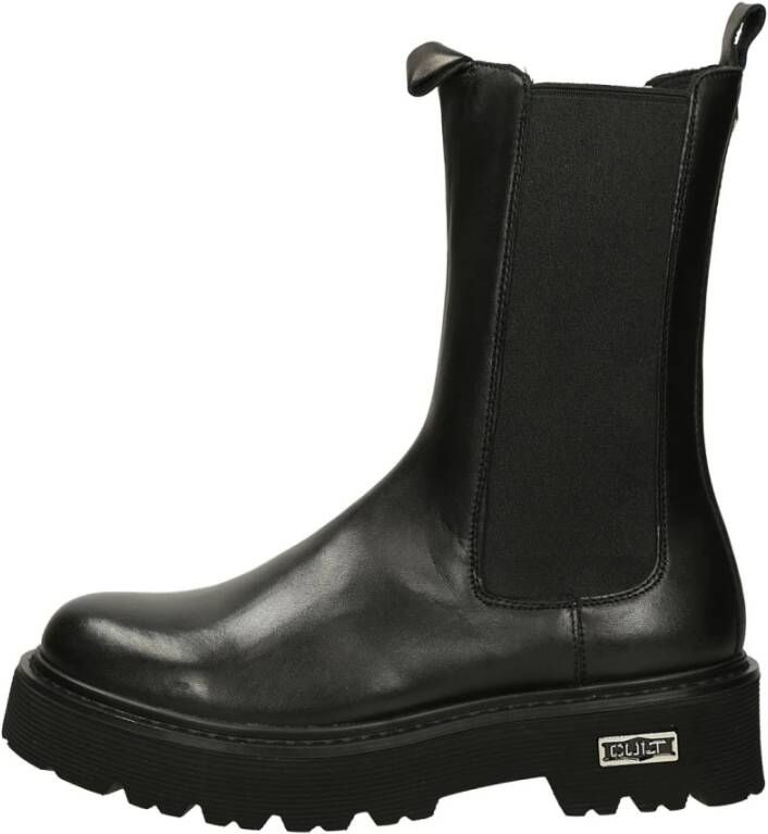 Cult Zwarte platte schoenen met D Beatle Alto Fondo Slash Black Dames