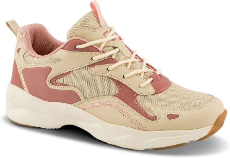 Cult Sportieve Mesh Sneakers Beige Dames