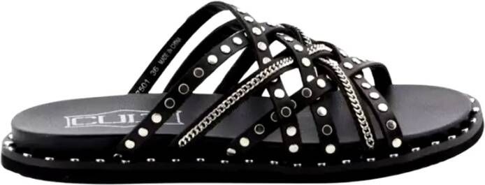 Cult Studded Cross Strap Sandals Black Dames