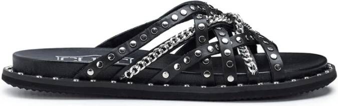 Cult Studded Leather Sandals Black Dames