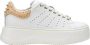 Cult Witte Karamel Leren Sneakers met Gouden Studs White Dames - Thumbnail 1