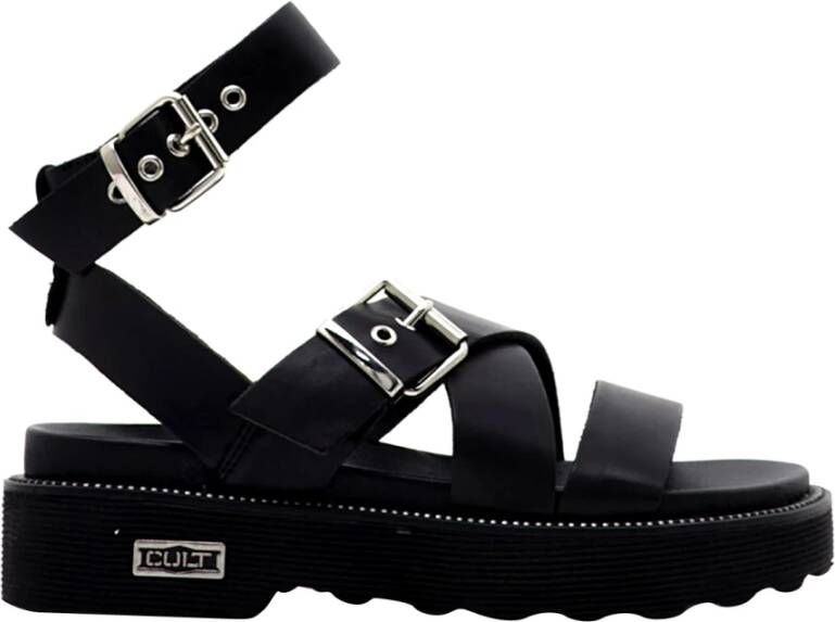 Cult Zwarte Enkelband Sandalen Black Dames