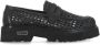 Cult Zwarte geweven loafers met metalen logo Black Dames - Thumbnail 1