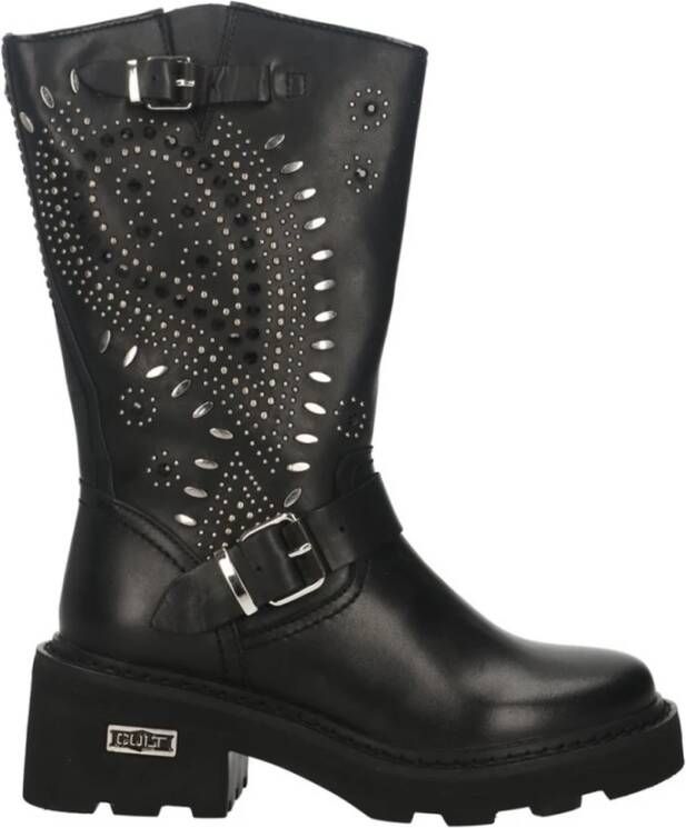 Cult Zwarte Veterschoenen voor Dames Black Dames