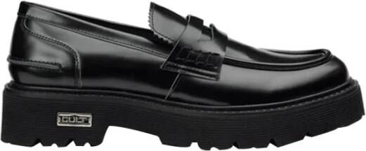 Cult Zwarte platte schoenen met slash zool Black Heren