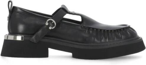 Cult Zwarte leren loafers met gespsluiting Black Dames