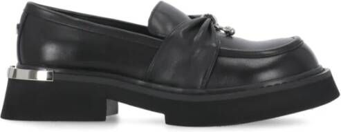 Cult Zwarte leren loafers met metalen detail Black Dames