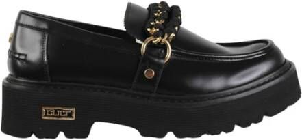 Cult Zwarte leren sandalen met franjes Black Dames