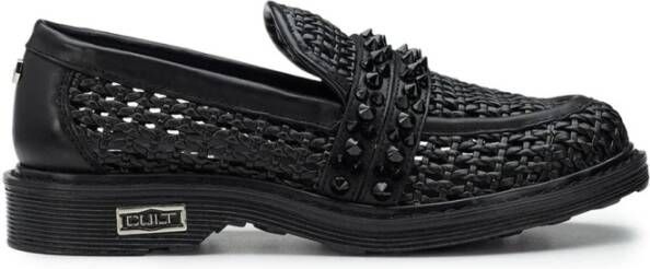 Cult Zwarte platte schoenen met studs Black Dames