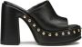 Cult Zwarte leren sandaal met gouden studs Black Dames - Thumbnail 3