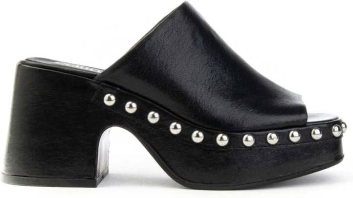 Curiosite Studded Heeled Mules Black Dames