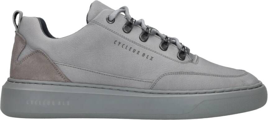 Cycleur de Luxe Grijze Leren Sneaker met Versterkte Hiel Gray Heren