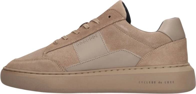 Cycleur de Luxe Taupe Nubuck Lage Top Sneakers Beige Heren