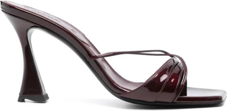 D'Accori Bordeaux Patent Leren Muiltje Sandalen Brown Dames