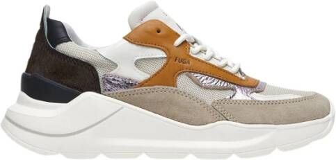 D.a.t.e. Beige hardloopschoen met oranje en lila accenten Multicolor Dames