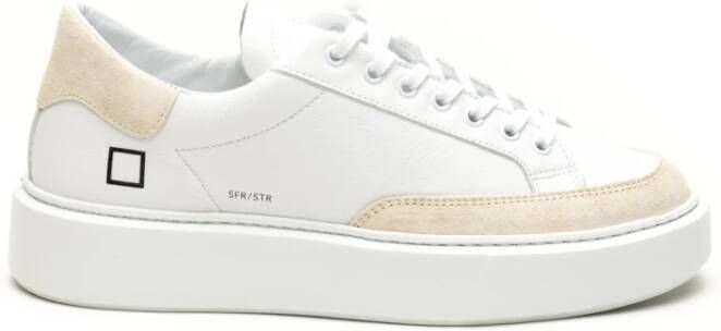 D.a.t.e. Beige Sneakers met Streep Detail White Dames