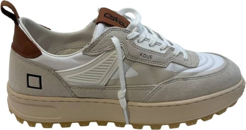 D.a.t.e. Beige Suède en Wit Nylon Sneakers White Heren