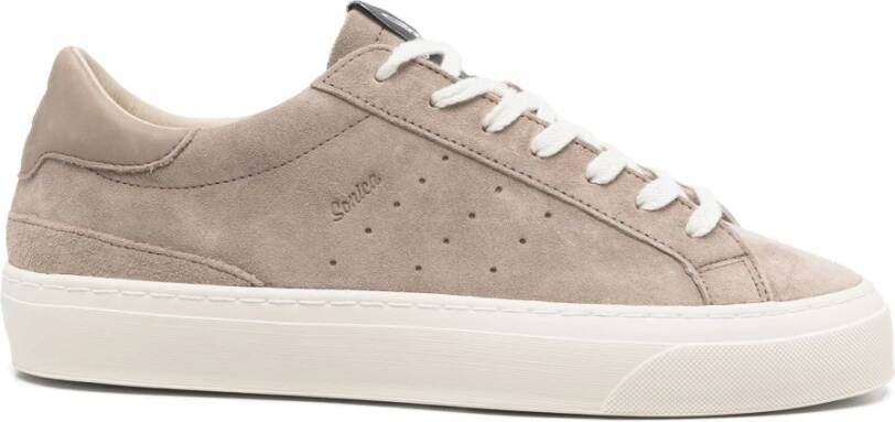 D.a.t.e. Beige Suède Sneakers Met Geperforeerde Details Beige Heren