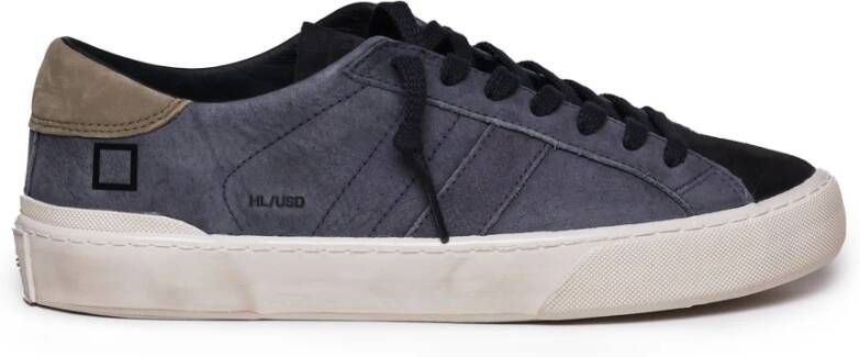 D.a.t.e. Blauwe Leren Sneakers met Bandzool Blue Heren