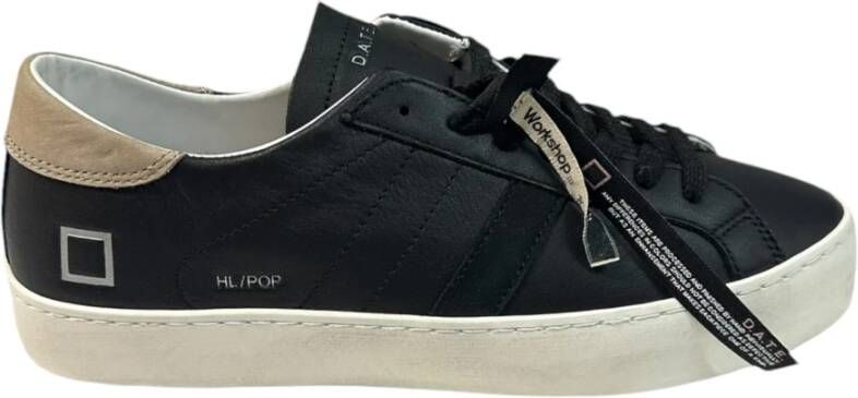 D.a.t.e. Blauwe Leren Sneakers met Witte Hiel Black Heren