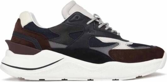 D.a.t.e. Blauwe Suède Leren Sneakers Multicolor Heren