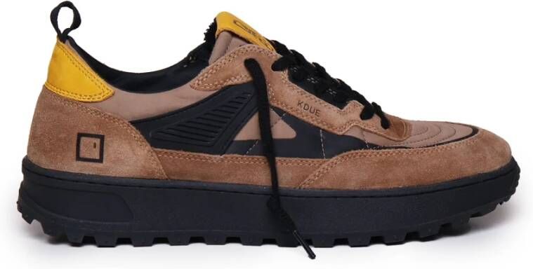 D.a.t.e. Bruin Zwart Suède Rubber Sneakers Brown Heren