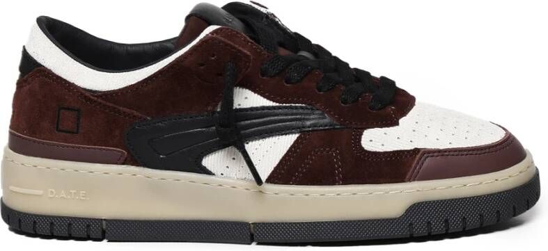 D.a.t.e. Bruine leren sneakers met logo Brown Heren