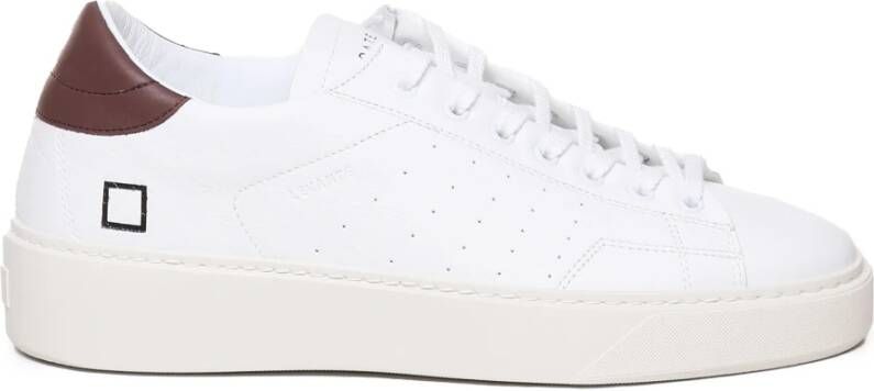 D.a.t.e. Bruine leren sneakers met logodetail White Heren