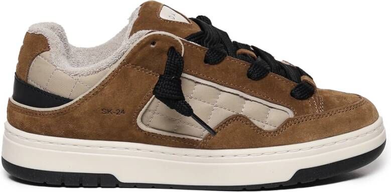 D.a.t.e. Bruine Vetersluiting Rubberen Zool Sneakers Brown Dames