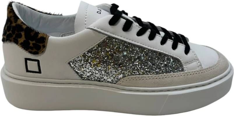 D.a.t.e. Dierenprint Leren Sneakers White Dames