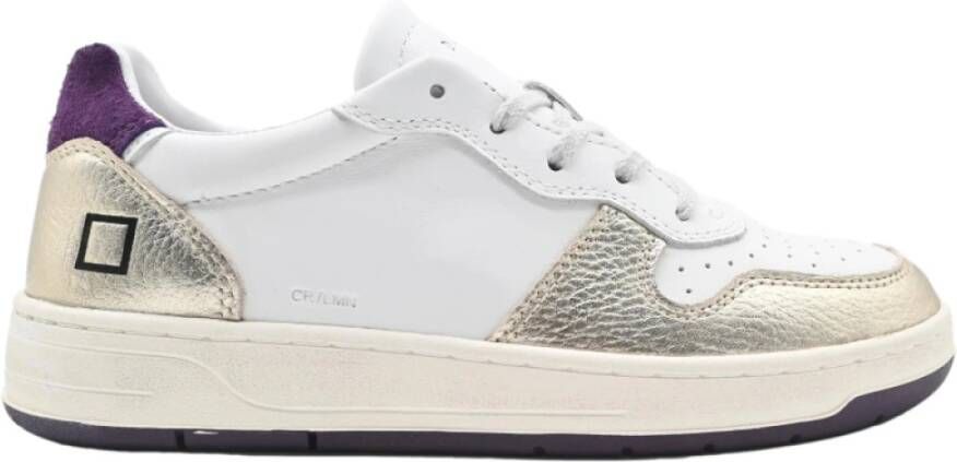 D.a.t.e. Gelamineerde Wit-Platina Court Sneakers White Dames