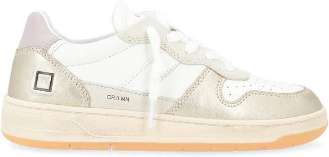 D.a.t.e. Gelamineerde Witte Platino Court Sneakers White Dames