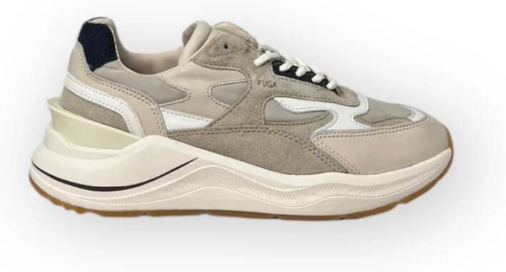 D.a.t.e. Gewaxte Sneakers voor Stijlvol Schoeisel Beige