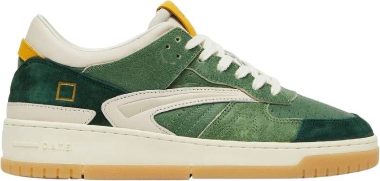 D.a.t.e. Kleurrijke Leren Sneakers Toernooi Stijl Green Heren