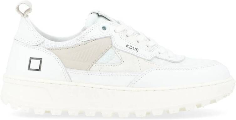 D.a.t.e. Hybride Technische Stof en Leren Sneaker White Dames